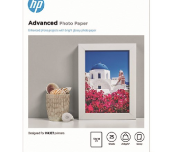 HP White 13x18cm Advanced Glossy Photo Paper Pack of 25 Q8696A