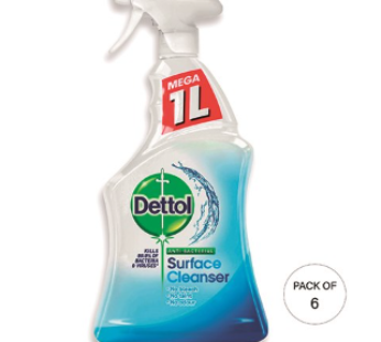 Dettol Surface Cleaner Trigger Spray No Fragrance 1L (Pack of 6) 3165417