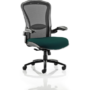 Houston Heavy Duty Task Operator Chair Black Mesh Back Bespoke Seat In Maringa Teal